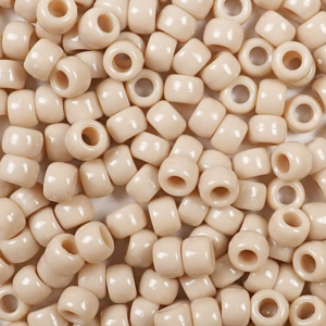 Dark Ivory (Light Tan) Plastic Pony Beads 6 x 9mm, 500 beads
