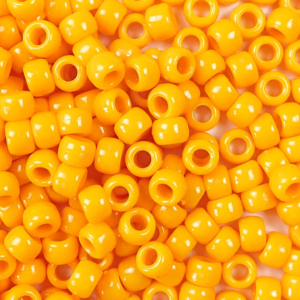 Goldenrod Plastic Pony Beads 6 x 9mm, 500 beads