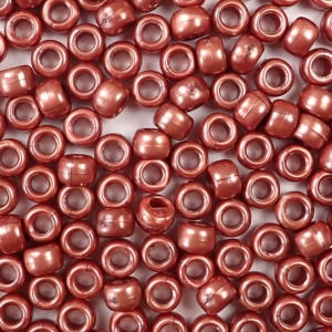 Antique Copper Pearl Plastic Pony Beads 6 x 9mm, 500 beads