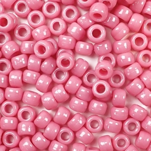 Mauve Opaque Plastic Pony Beads 6 x 9mm, 500 beads