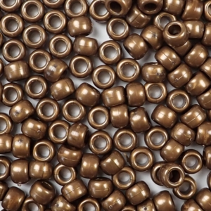 Antique Bronze (Brown) Pearl Plastic Pony Beads 6 x 9mm, 500 beads