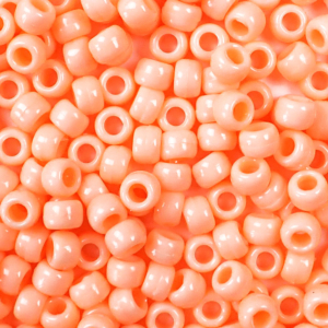 Peach Opaque Plastic Pony Beads 6 x 9mm, 500 beads