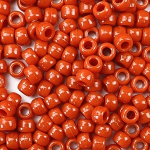 Cinnabar Swirl Plastic Pony Beads 6 x 9mm, 500 beads