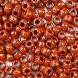 Rust Plastic Pony Beads 6 x 9mm, 500 beads