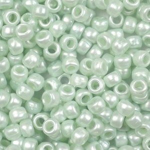 Sea Green Pearl Plastic Pony Beads 6 x 9mm, 500 beads