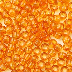 Topaz Transparent Plastic Pony Beads 6 x 9mm, 500 beads