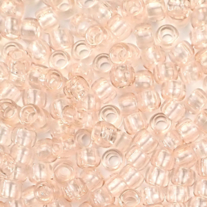 Champagne Transparent Plastic Pony Beads 6 x 9mm, 500 beads