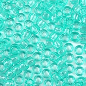 Light Aqua Green Transparent Plastic Pony Beads 6 x 9mm, 500 beads