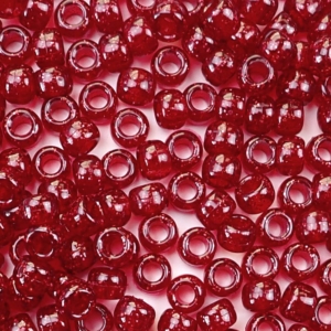 Dark Ruby Red Glitter Plastic Pony Beads 6 x 9mm, 500 beads
