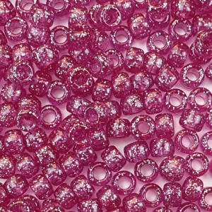 Fuchsia Glitter Plastic Pony Beads 6 x 9mm, 500 beads