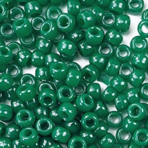 Agate Green Plastic Pony Beads 6 x 9mm, 500 beads