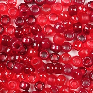 Red Berry Multicolor Mix Plastic Pony Beads 6 x 9mm, 500 beads