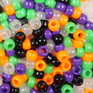 Halloween Mix Plastic Pony Beads 6 x 9mm, 500 beads