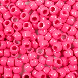 Vintage Rose Pink Opaque Plastic Pony Beads 6 x 9mm, 500 beads