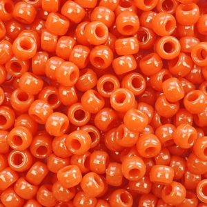 Orange Amber Plastic Pony Beads 6 x 9mm, 500 beads