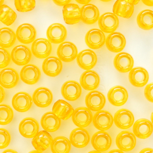 Golden Sun Transparent Plastic Pony Beads 6 x 9mm, 500 beads