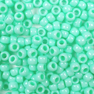 Seafoam Opaque Plastic Pony Beads 6 x 9mm, 500 beads