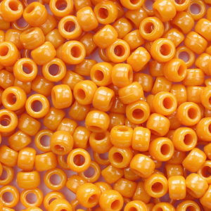 Butternut Orange Opaque Plastic Pony Beads 6 x 9mm, 500 beads