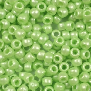 Light Lime Green Pearl Plastic Pony Beads 6 x 9mm, 500 beads
