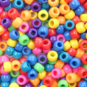 Circus Opaque Mix Plastic Pony Beads 6 x 9mm, 500 beads