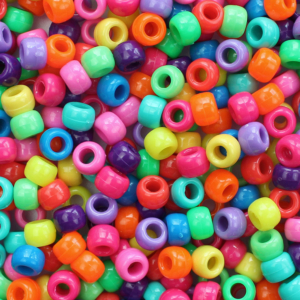 Vivid Rainbow Combo Mix Plastic Pony Beads 6 x 9mm, 500 beads