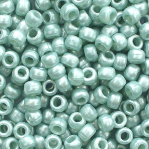 Dark Sea Green Pearl Plastic Pony Beads 6 x 9mm, 500 beads