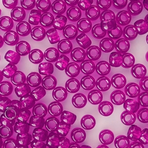 Dark Berry Pink Transparent Plastic Pony Beads 6 x 9mm, 500 beads