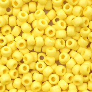 Matte Yellow Plastic Pony Beads 6 x 9mm, 500 beads
