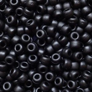 Matte Black Opaque Plastic Pony Beads 6 x 9mm, 500 beads