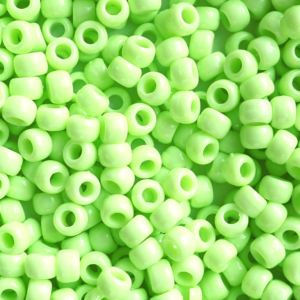 Pastel Lime Green Opaque Plastic Pony Beads 6 x 9mm, 500 beads