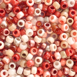Boho Earth Tones Mix Plastic Pony Beads 6 x 9mm, 500 beads