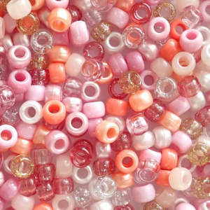 Sweet Blossom Mix Plastic Pony Beads 6 x 9mm, 500 beads